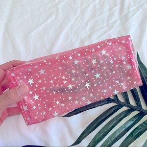 💖Clear Pink Makeup Bag with Stars💖